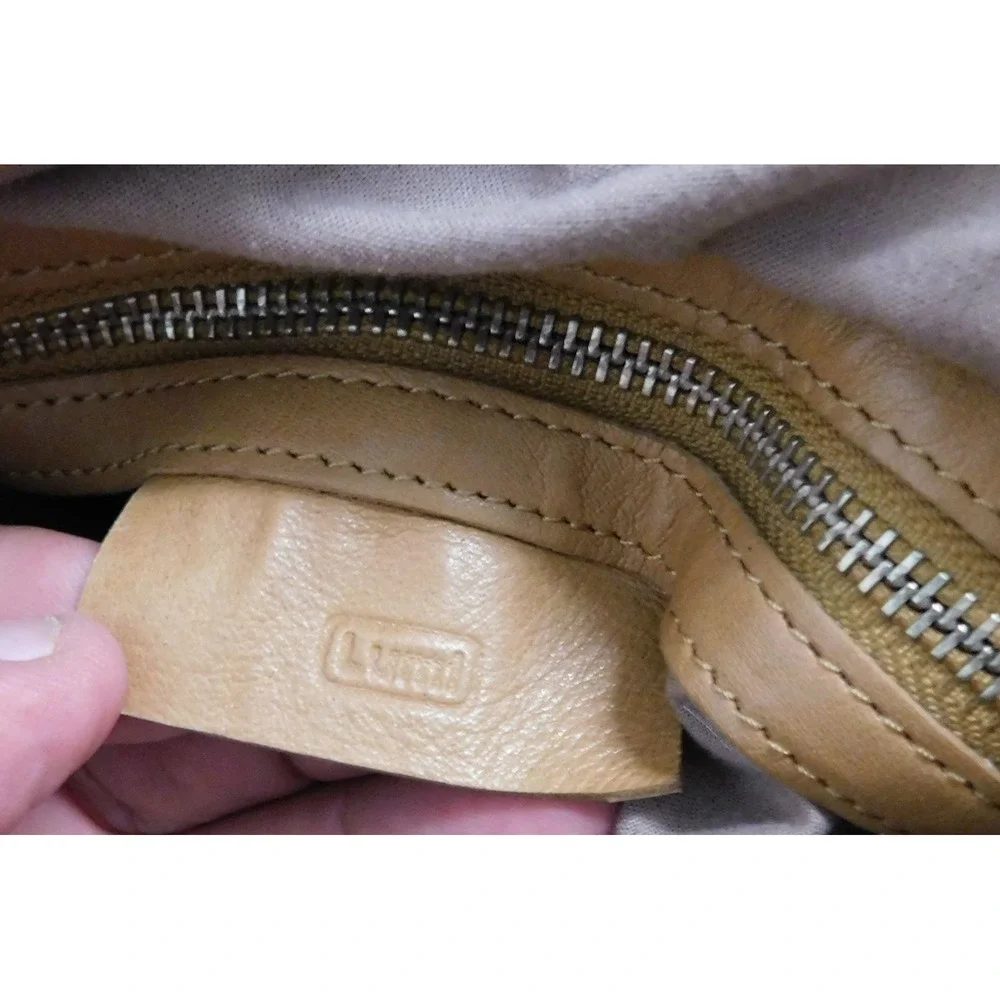 LUMI Large Shopping Tote Bag Women's Tan‎ Leather